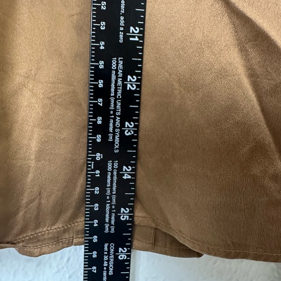 Lafayette 148 New York 100% Silk Blouse Sz 24 Brown Hidden Buttons Career Work - Picture 8 of 10